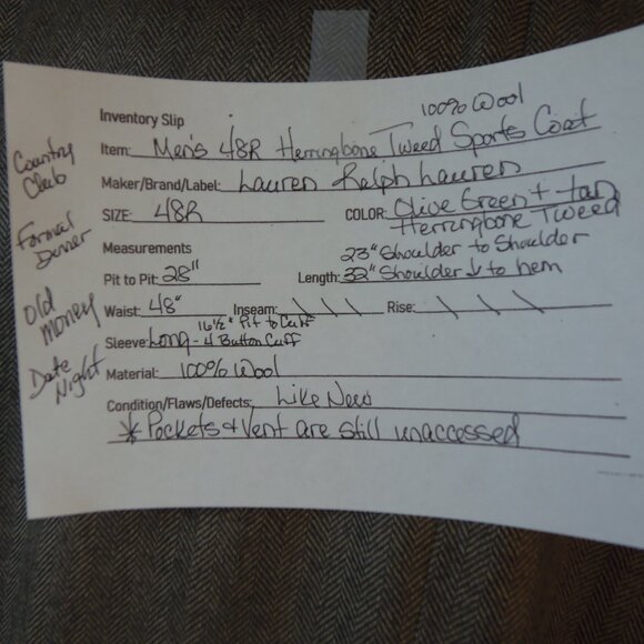 Vintage Lauren Ralph Lauren Herringbone Tweek 48R Wool Sports Coat Collectible - Picture 2 of 11
